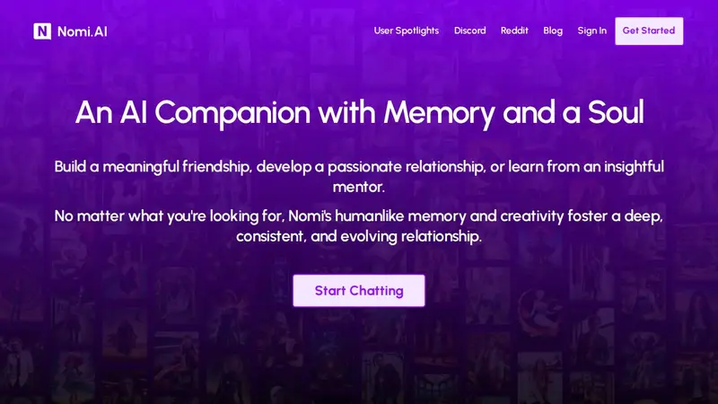 Capture d'écran de Nomi AI